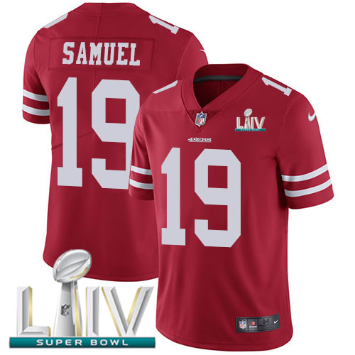 San Francisco 49ers Nike #19 Deebo Samuel Red Super Bowl LIV 2020 Team Color Youth Stitched NFL Vapor Untouchable Limited Jersey->youth nfl jersey->Youth Jersey